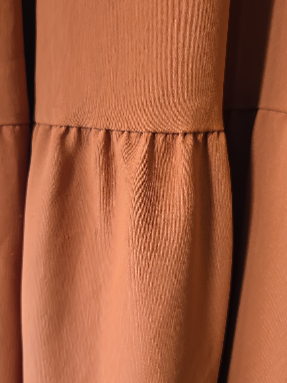 SHEIN Rust Smocked Long-Sleeve Tiered Maxi Dress - Picture 6 of 9